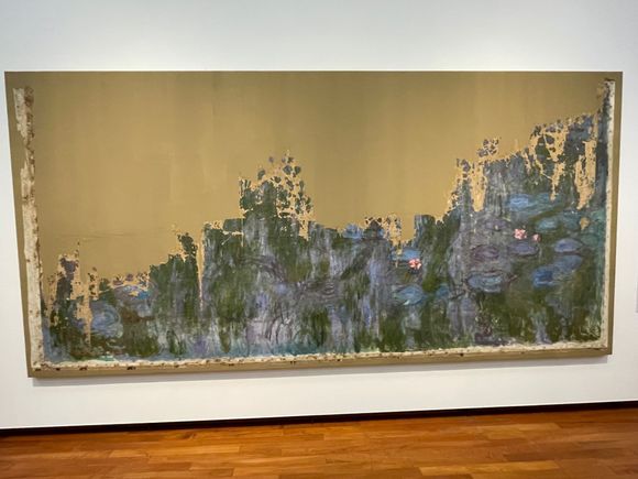 This was a huge Monet that was damaged in the war and the French didn't care for it.  It was down in the Louvre basement or something then the Japanese bought.