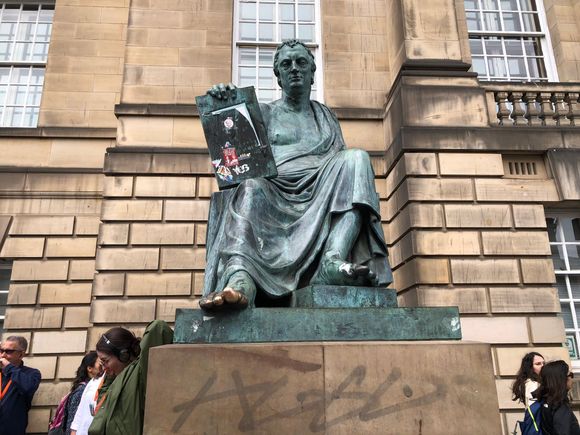 Statue of David Hume, a Scottish Enlightenment philosopher