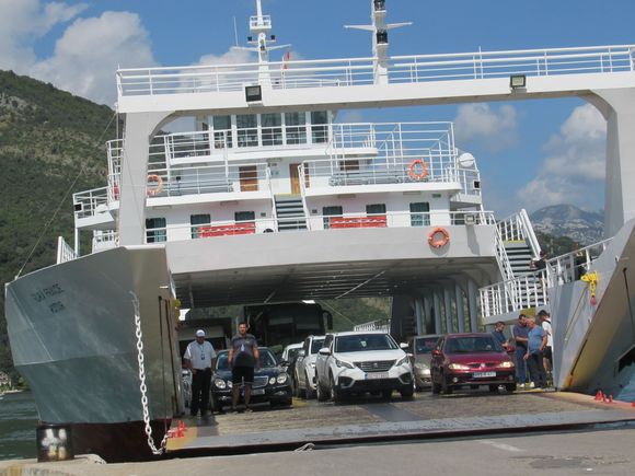 Boarding the ferry.  Our ferry tomorrow will be bigger