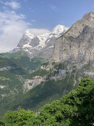 Looking over at Wengernalp, Eiger and Mönch (where we hiked a few days earlier )