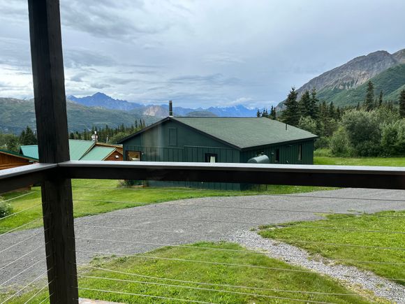 Grey chilly day; view from the cabin front porch