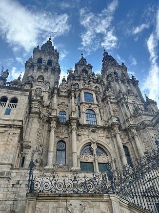 What a beautiful place to finish the walk.  So many people from all over the world.  Oh and it rained today 😁. My feet are happy to be done.