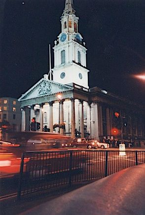 St Martin's in the Field (not sunset but close enough)