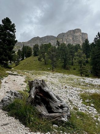 View back from rest break--those rounded cliffs in the upper right are where we were a few photos back