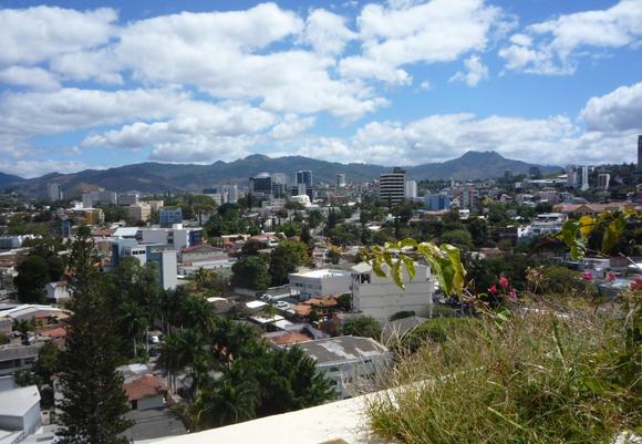 The eastern side of Tegucigalpa, seen from a room in the Plaza San Martin Hotel.