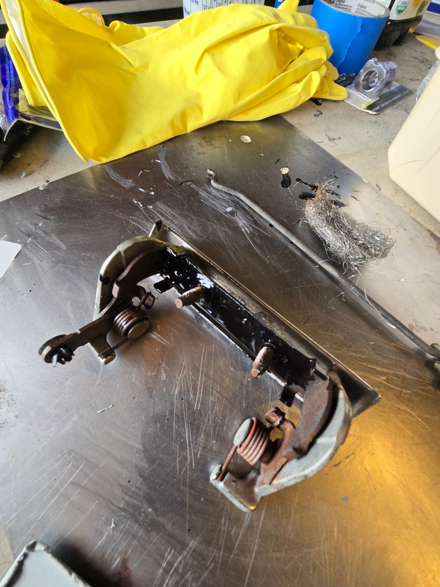 Part of the handle was rusty so I cleaned it and coated that area with P-15. I'll lube the handle up real well before installation.