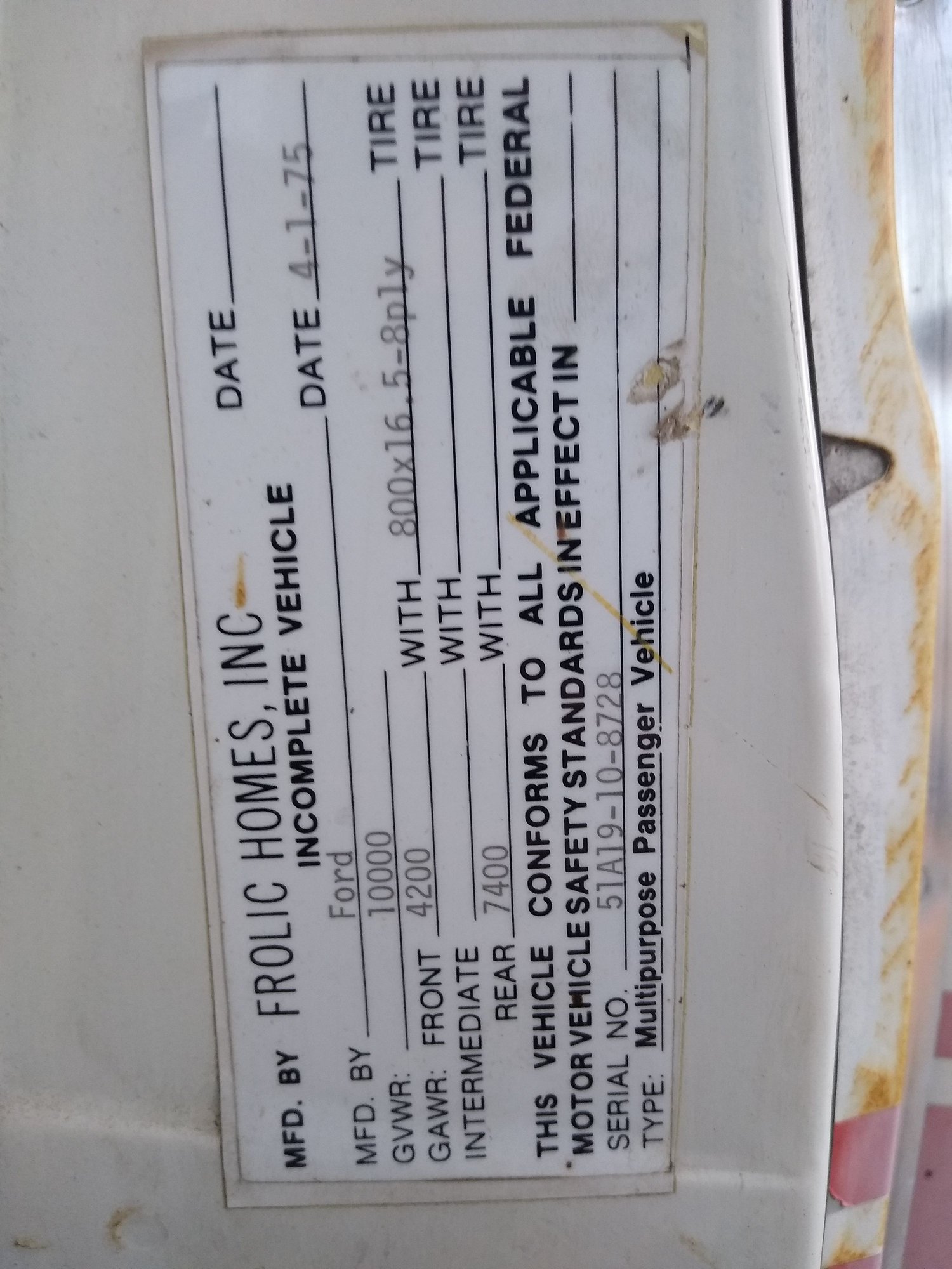 11 digit vin on motorhome decoding Ford Truck Enthusiasts Forums