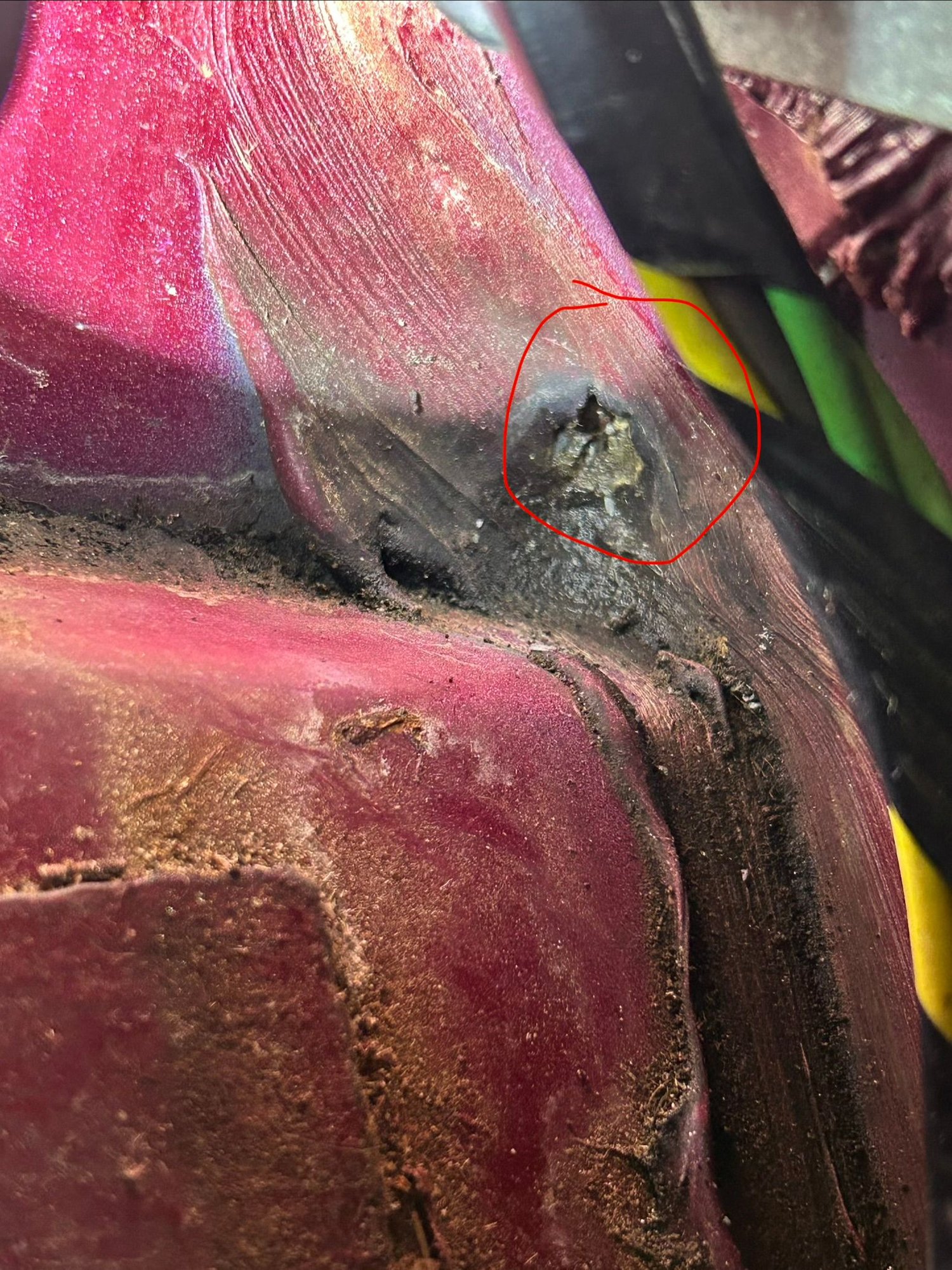 Inside passenger footwell