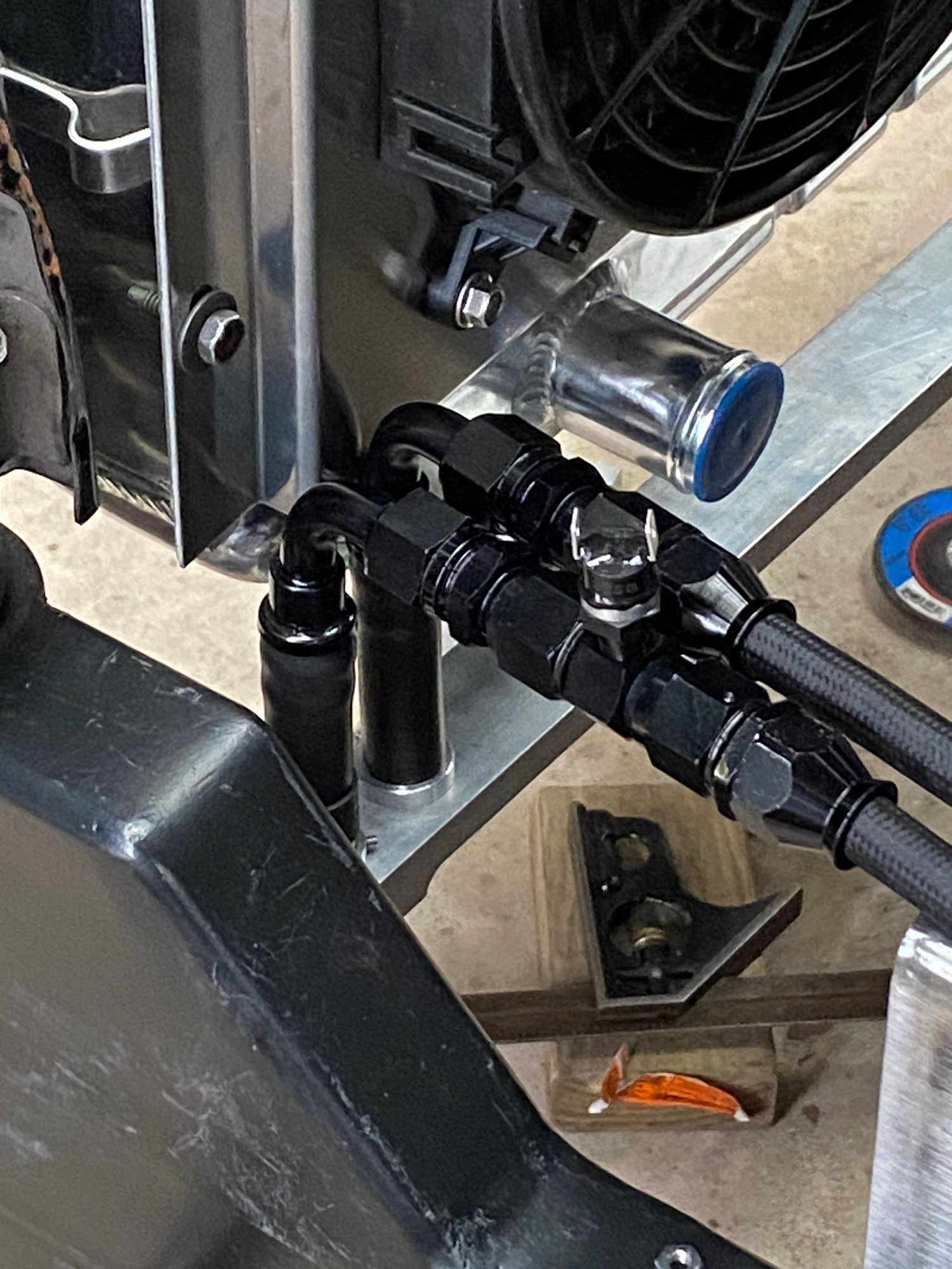 Line connections to trans cooler.