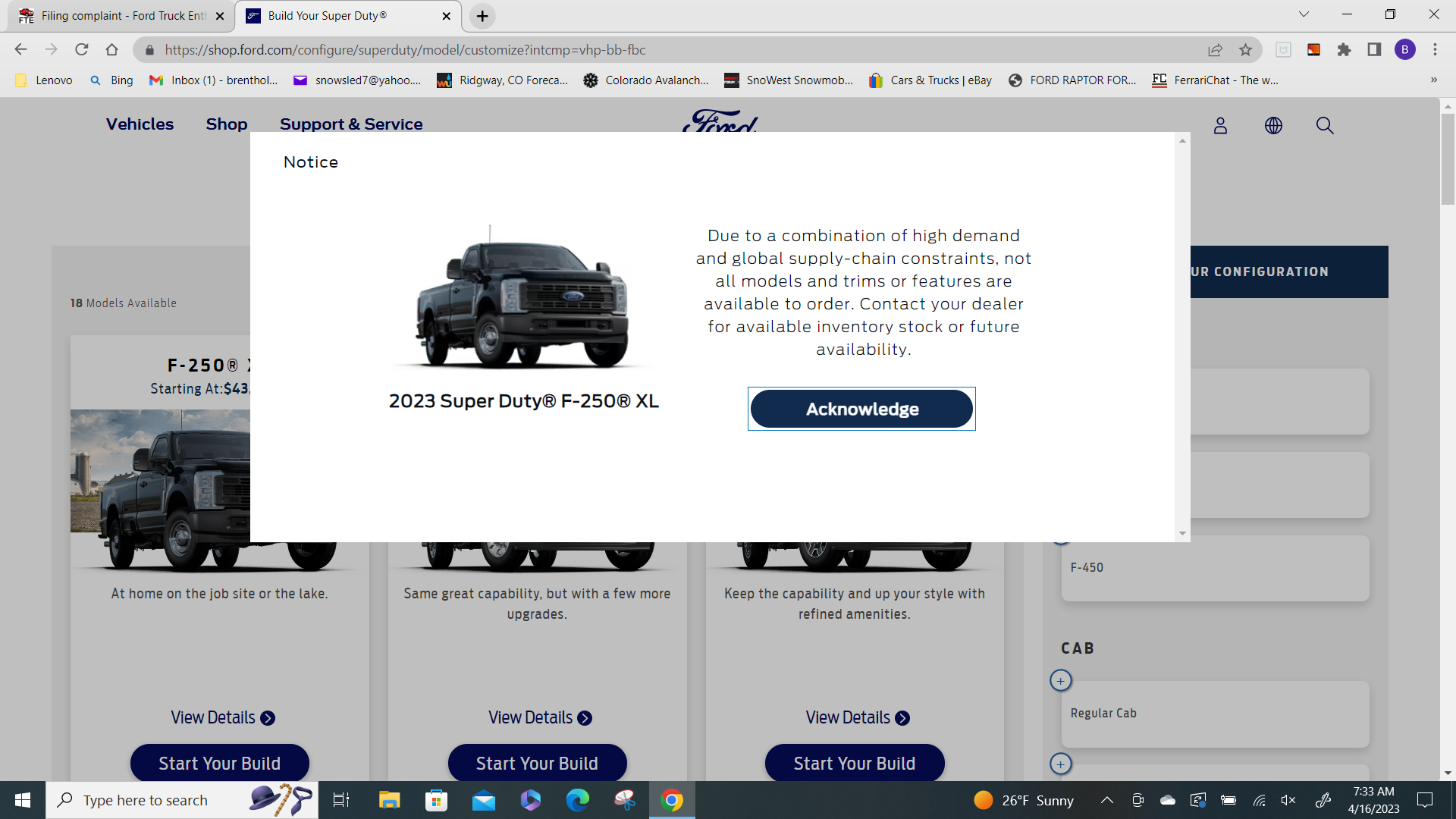 Filing complaint Ford Truck Enthusiasts Forums