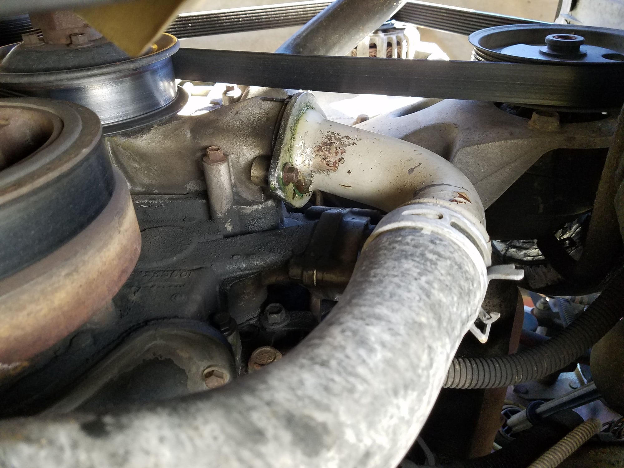 coolant leaking from water pump bolt