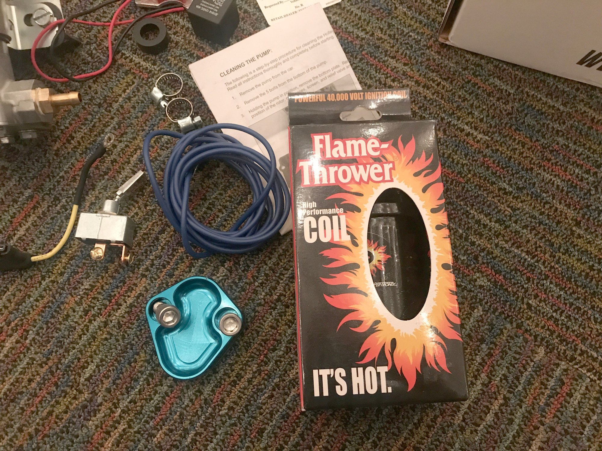 Holley Sniper, Red Fuel pump, Flame Thrower Coil and Relay Ford Truck