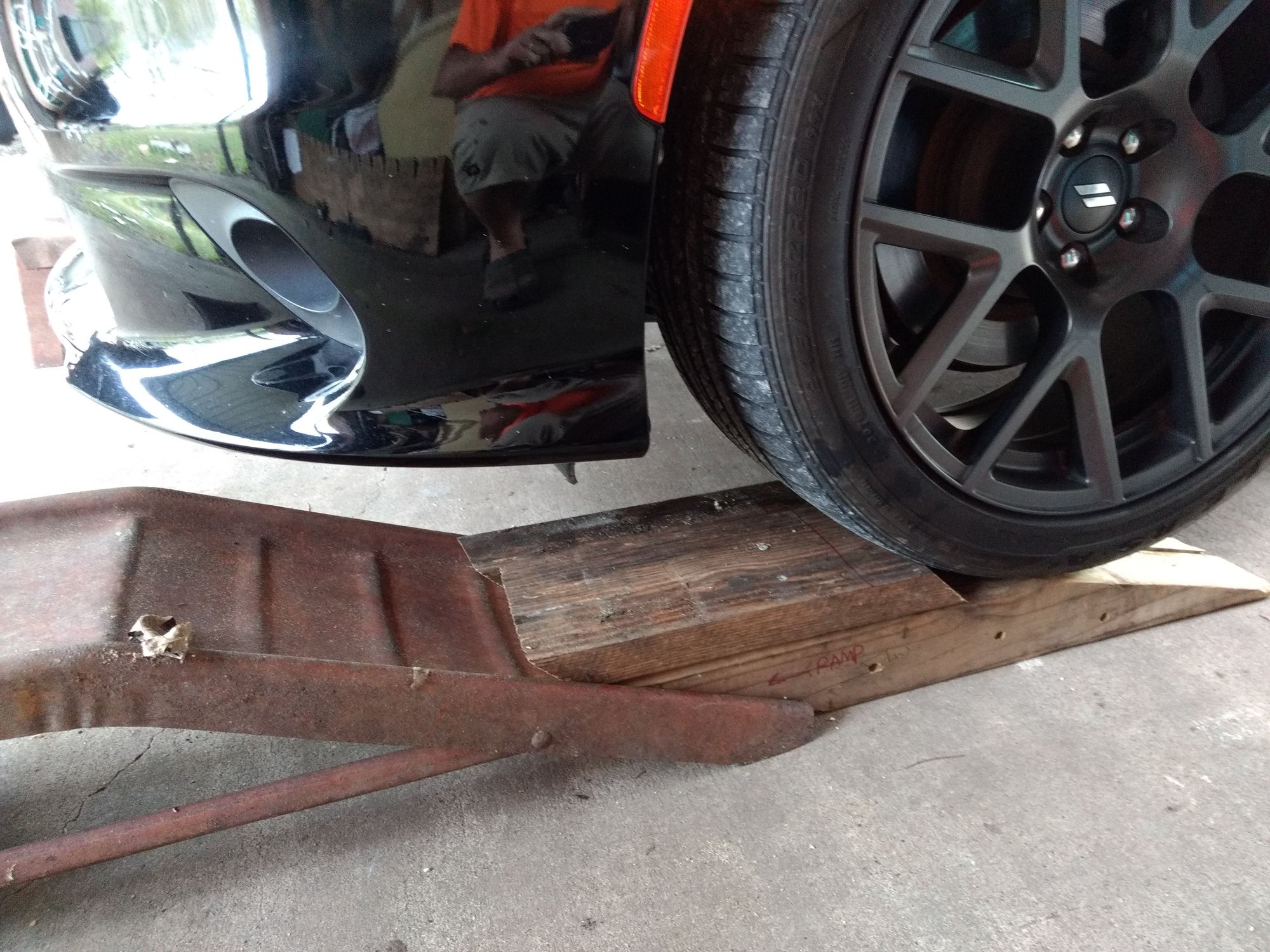 made some ramp adapters for LOW to the ground car oil changes Ford