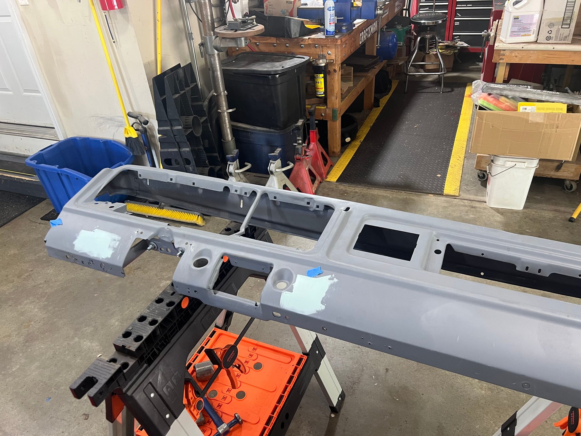 Previous owner had drilled some holes in the dash that I had to weld shut