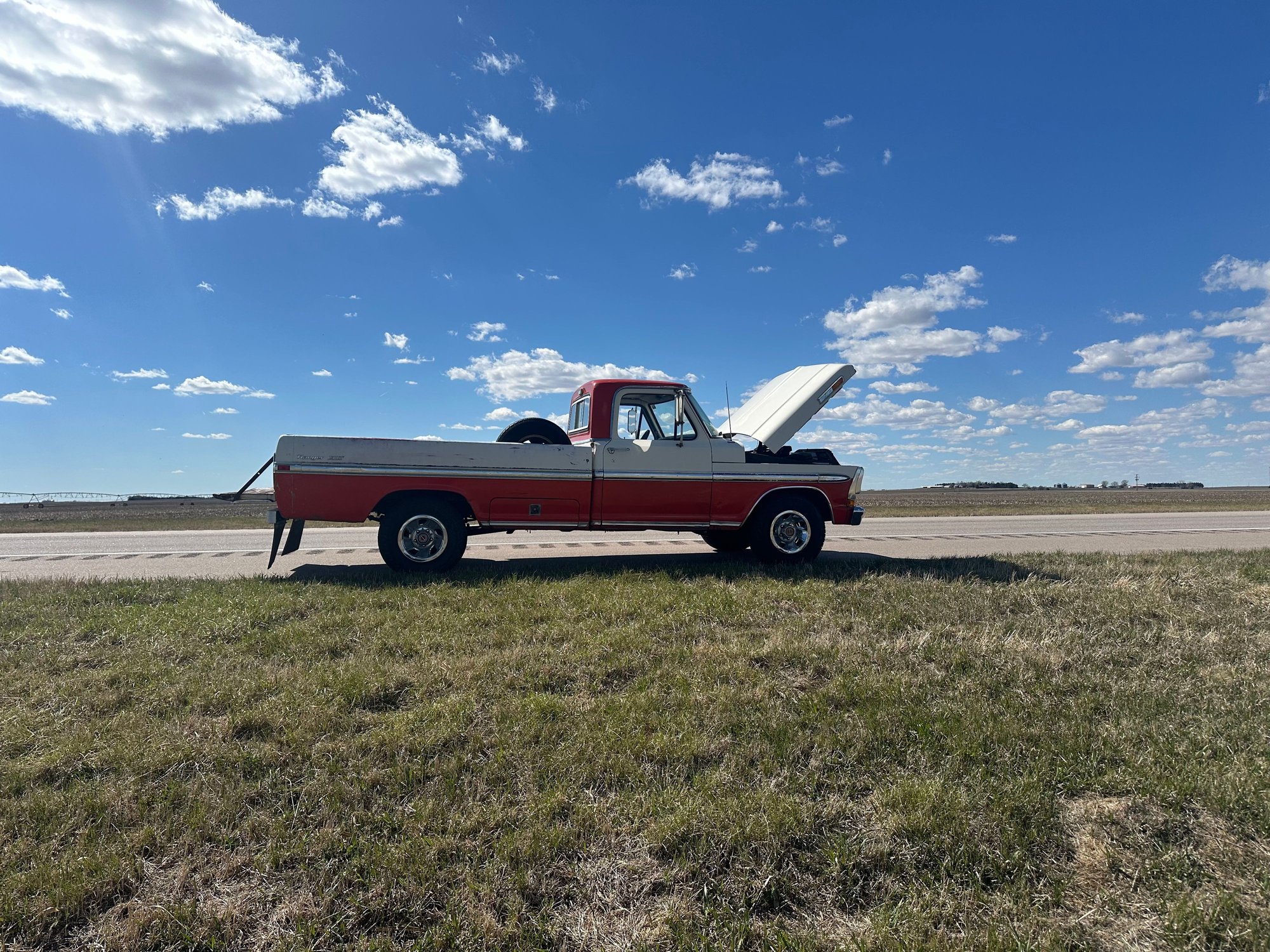 sitting on the side of the road