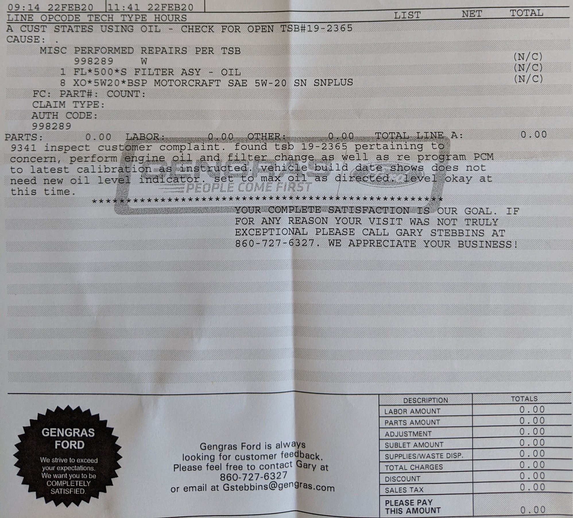 5.4 L Ford Engine Oil Capacity