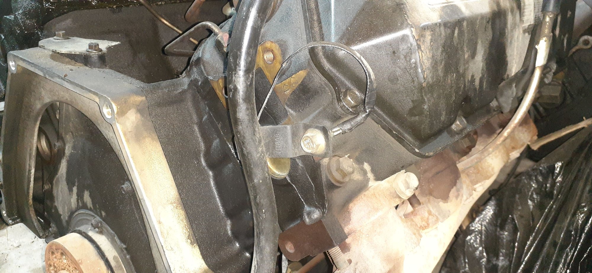 removing E4OD transmission dip stick / fill tube Ford Truck