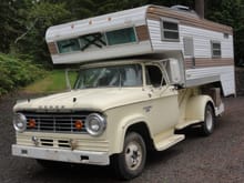 1967 D300 Dually w/ original camper, stored since 1973.  Time machine