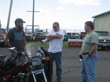 Harley fresh from the hospital wouldn't miss the event. He, Allen, and Chris are discussing motorcycles, a passion with Harley.  Allen rode over from Prineville with his wife Diane for the day. Heard it was a cold ride back after sunset in the Ochoco's.