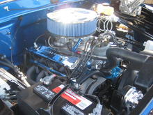 The truck originaly had a 152 HP 302. Its been upgraded to an 89 5.0L H.O. E303 cam, double roller timming chain, ford racing intake, valve covers, and breather. 650 Demon carburator. ALL NEW!
