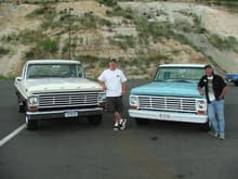 Me by my '67 (before lowering) and Mike by his '67 (lowered)
