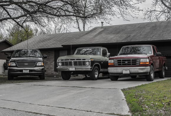 my truck and my buddies other two trucks we love fords