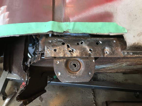 The drivers side rear cab mount