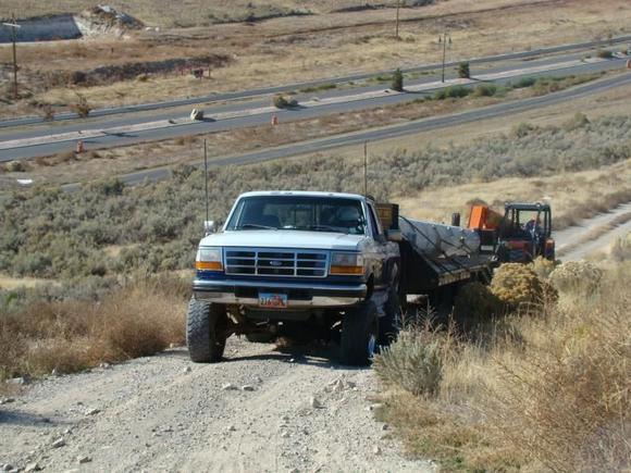 Another pic of me hauling a tower to toh top of a mountain.