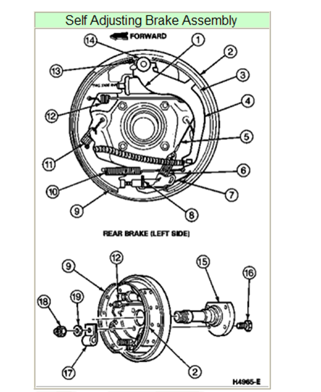 2006 ford f250 parking brake assembly