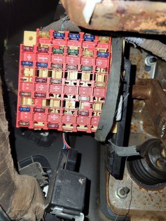 Fuse box under the driver side dash