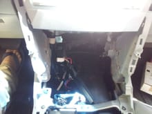 Center console, during installation of rear view camera