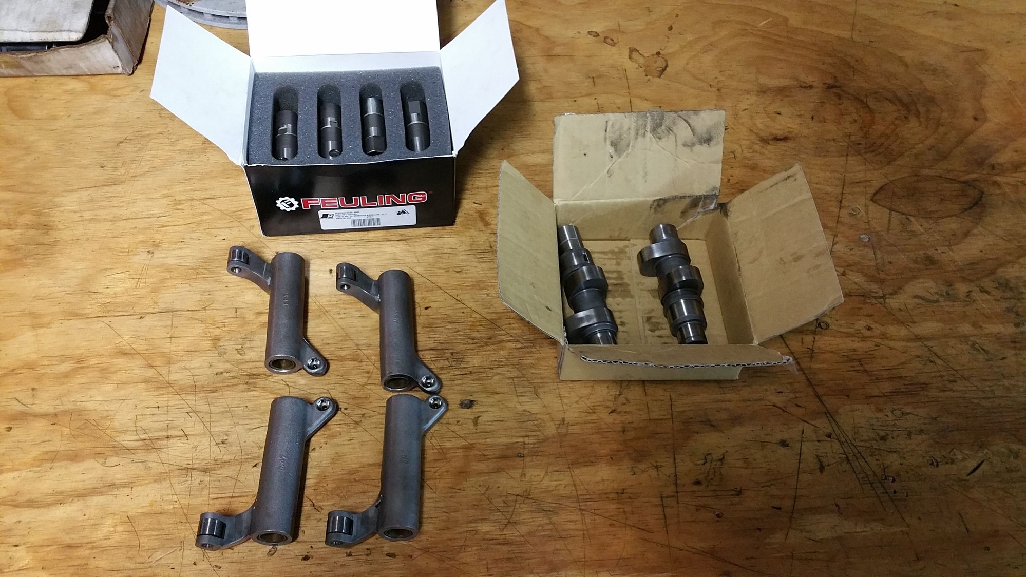 Woods cams, Baisley rocker arms, Screamin' Eagle tappets Harley