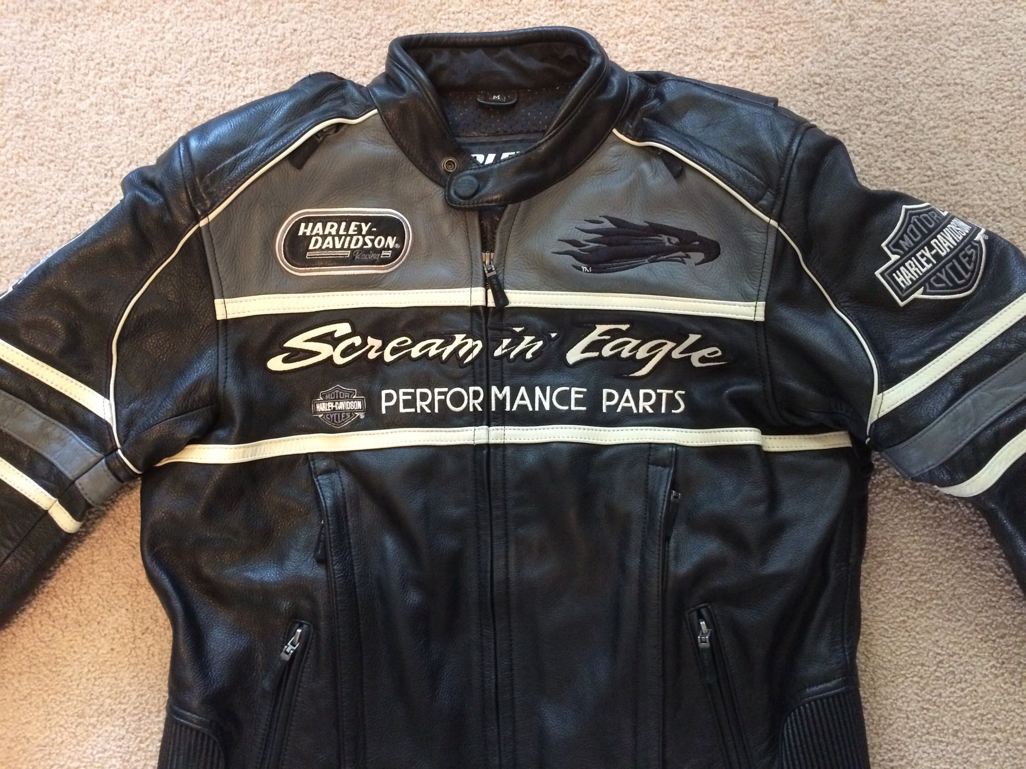 Screamin' Eagle leather jacket mens medium - Harley Davidson Forums