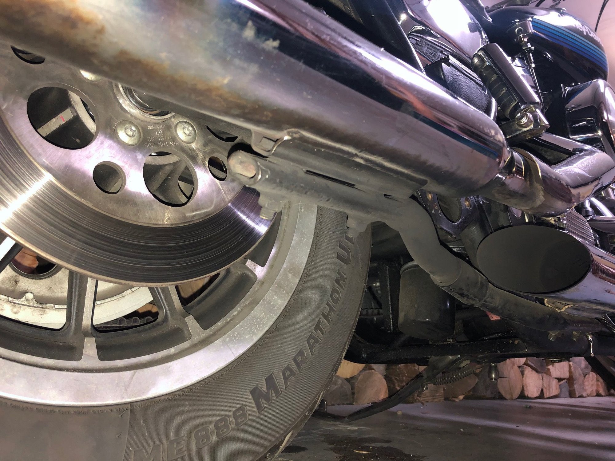supporting rear exhaust on 1983 FXR Harley Davidson Forums