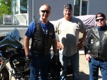 The 3 of us ready for a day of riding just before leaving Sarnia. (Gilles, George and myself)