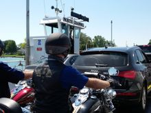 Another ferry is required to get from Algonac Michigan to Harssens Island USA. Cost of this ferry is $5.00 US and that covers the trip to the island and back.
