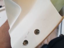 other leg lower. holes a little cleaner.