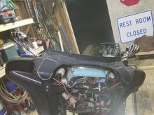 The previous owner jacked up the wiring under the fairing, so it's been REALLY FUN trying to fix his mess.