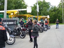 Arrival at “Scotty’s Cycle Shop” in Strathroy, Ontario.