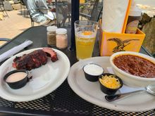 Brisket chili and a baby back app!