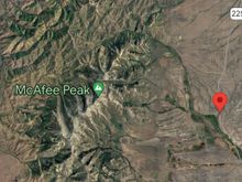 … so I drew the map tighter and the red dot is where the picture was taken and you can see McAfee peak… Go back to the picture above and you can find it there also…