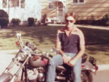 Home on leave with my 77 superglide 