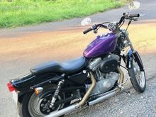 I stripped it all down, took the paint off the motor and everything else that was rattle canned. Sent the tins to get painted and ran it like this for a year or two.