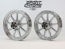 Harley 9 spoke chrome wheels from Sport Chrome