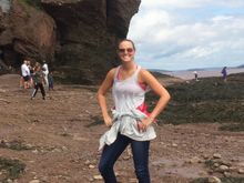 Here my wife, Andrea, standing on the ocean floor!