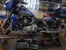 09 Ultra , how do you tie yours down , right now i have the wheel vise and the small jack under the frame as you can see but i am going the pull the wheels off etc and will be moving the jack around and off . Right now is stable as a rock but im just curious how others do 

Thank

Dave