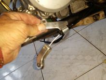 left side engine and cable with brackets to attach toside of engine and a foot lever (when I see how to make style. cable would have to be offset about 1" from pedal ,on top to the right...