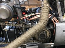 I got some copper pipe and bent it for my oil lines. After I got them all mocked up I decided I don’t think I really like the looks of it.