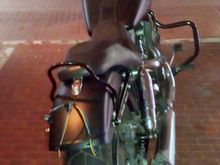 Cables are taped to the rear fender to separate brake and turn signal connections.