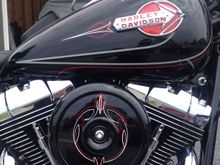 Pinstriping added to fuel tank and air cleaner cover